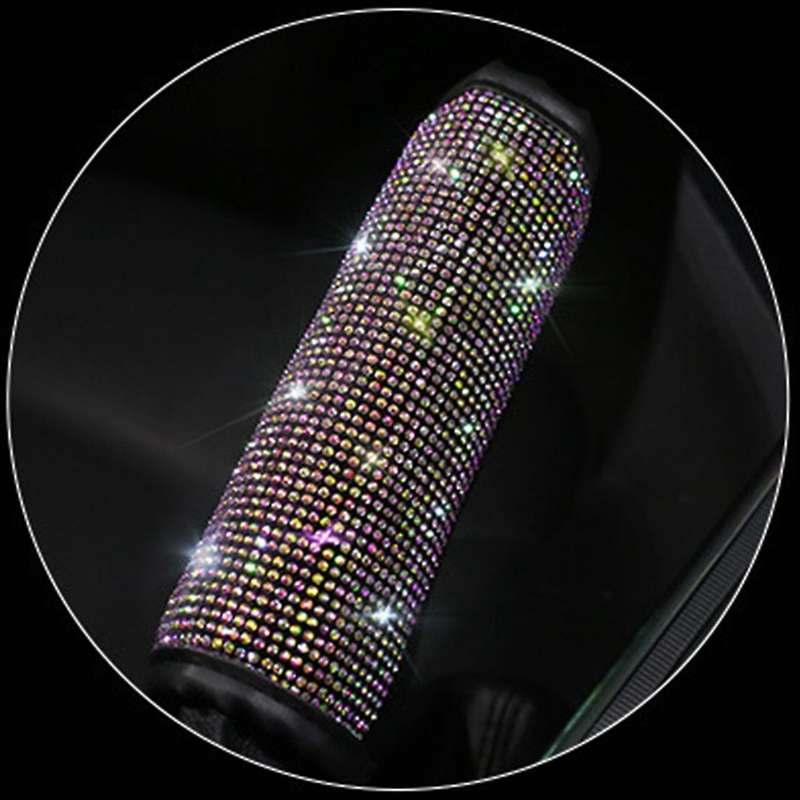 Car Handbrake Cover Cushion Gloss Rhinestone Car Decoration Products PU Car Interior Accessories