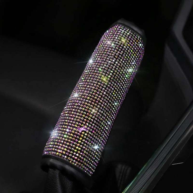 Car Handbrake Cover Cushion Gloss Rhinestone Car Decoration Products PU Car Interior Accessories
