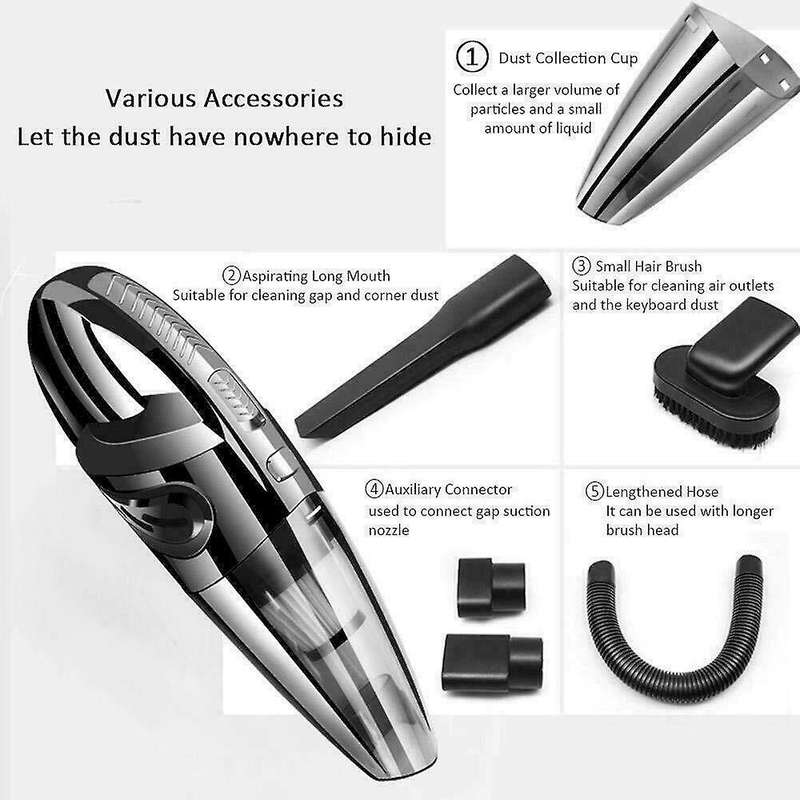 Car Handheld Wireless Vacuum Cleaner Wet&Dry Portable Cordless Powerful Cyclone Suction for Auto Hom