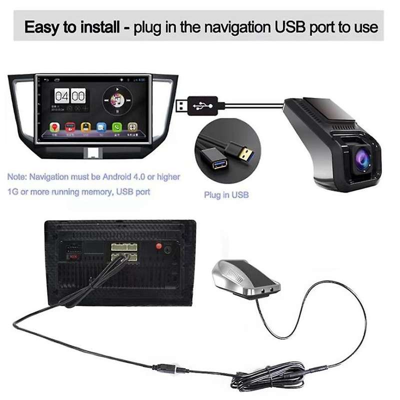 Car Hard Disk Video Recorder 1080p Driving Recorder Parking Monitor Camera Adas Night Vision , 16g