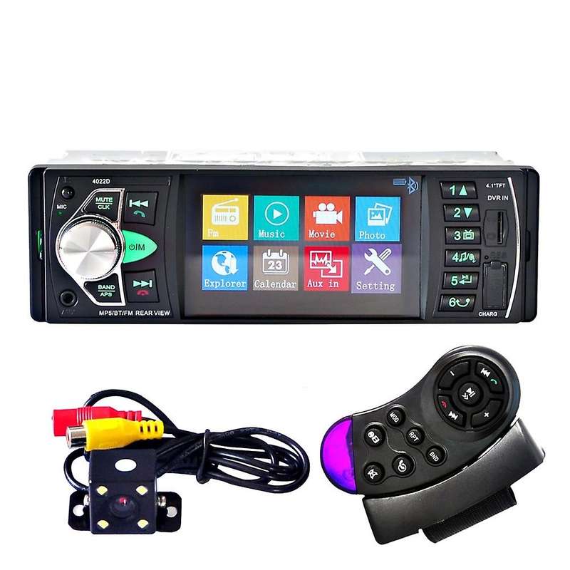 Car Hd 4.1inch Bluetooth Mp5 Player Reversing Screen Radio Player Universal 4022d+steering Wheel Re