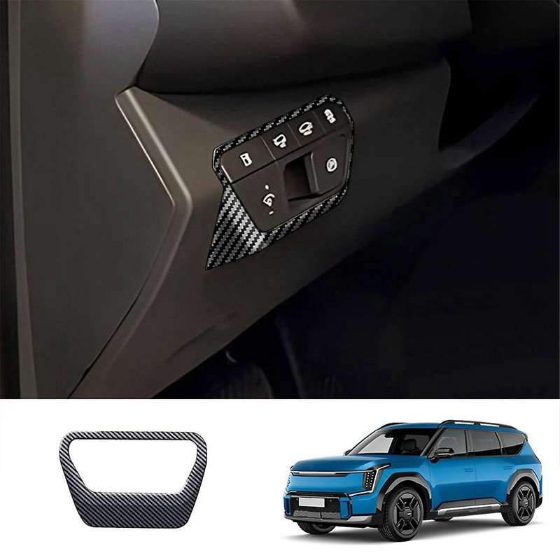 Car Headlight Adjustment Switch Trim Panel for EV9 2023 2024 Multifunction Button Trim Sticker Inte