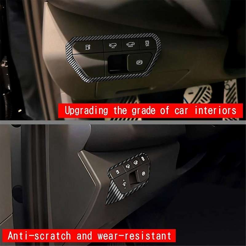 Car Headlight Adjustment Switch Trim Panel for EV9 2023 2024 Multifunction Button Trim Sticker Inte