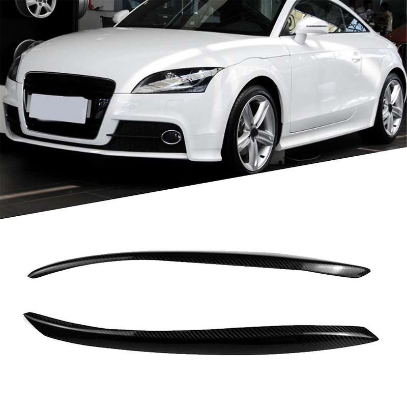 Car Headlight Eyebrow Molding Trim Sticker for Tt 2006-2014 Lamp Eyelids Trim Strips Lid Cover Real