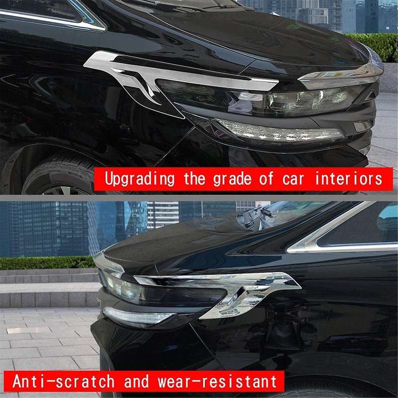 Car Headlight Eyebrows Trim Cover for Alphard 40 Series 2023+ Head Light Lamp Eyelid Trim Stickers S