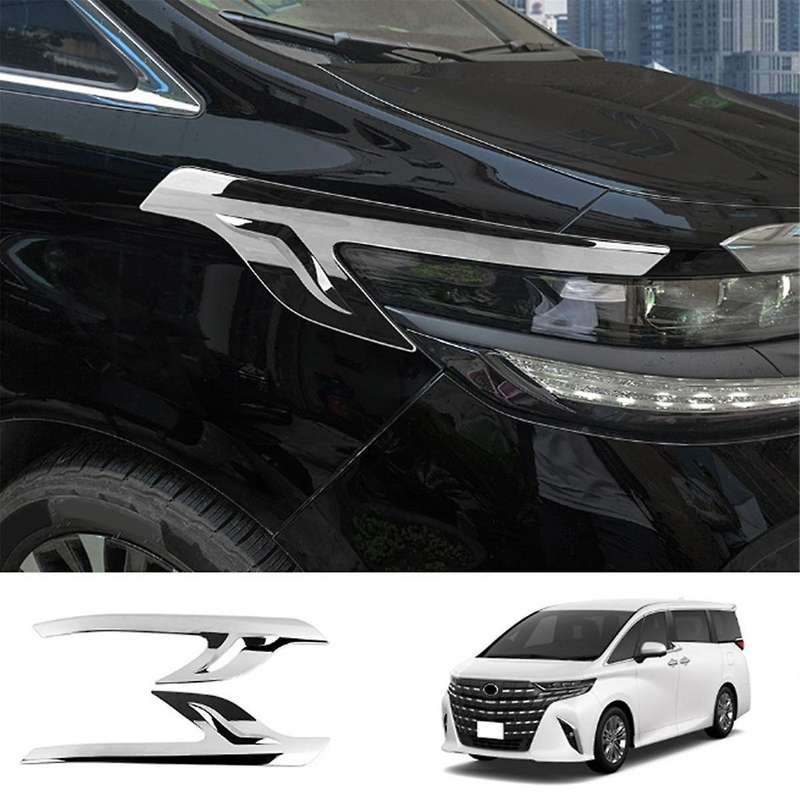 Car Headlight Eyebrows Trim Cover for Alphard 40 Series 2023+ Head Light Lamp Eyelid Trim Stickers S
