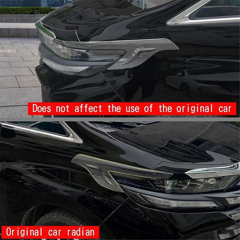 Car Headlight Eyebrows Trim Cover for Alphard 40 Series 2023+ Head Light Lamp Eyelid Trim Stickers C