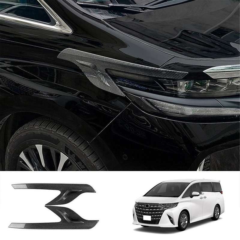 Car Headlight Eyebrows Trim Cover for Alphard 40 Series 2023+ Head Light Lamp Eyelid Trim Stickers C