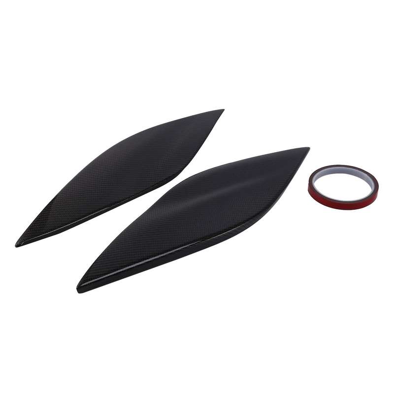 Car Headlight Eyebrows Eyelids Carbon Fiber Stickers Trim Cover Headlight Lid for 2007+