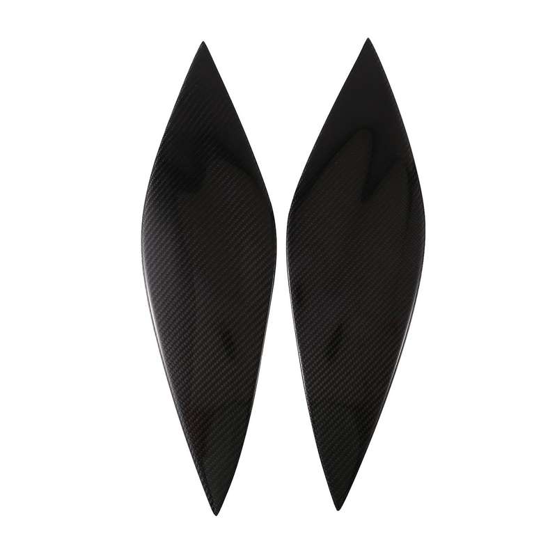 Car Headlight Eyebrows Eyelids Carbon Fiber Stickers Trim Cover Headlight Lid for 2007+