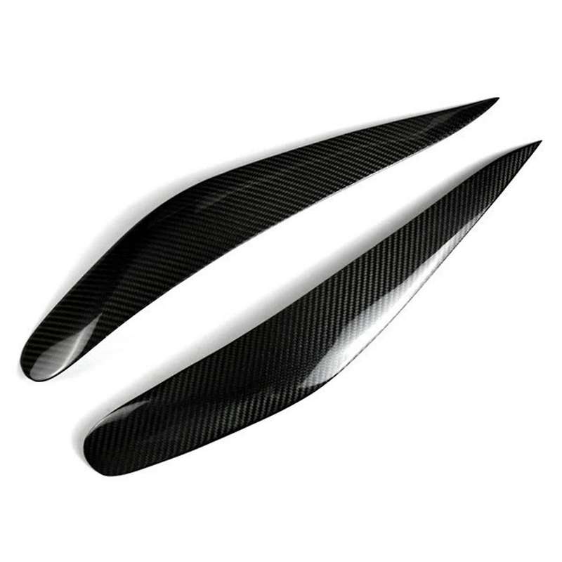 Car Headlight Eyebrows Carbon Fiber Trim Cover for 7 Series F01 F02 2009-2014 Light Lamp Eyelid Trim