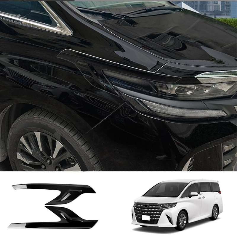 Car Headlight Eyebrows Trim Cover for Alphard 40 Series 2023+ Head Light Lamp Eyelid Trim Stickers G