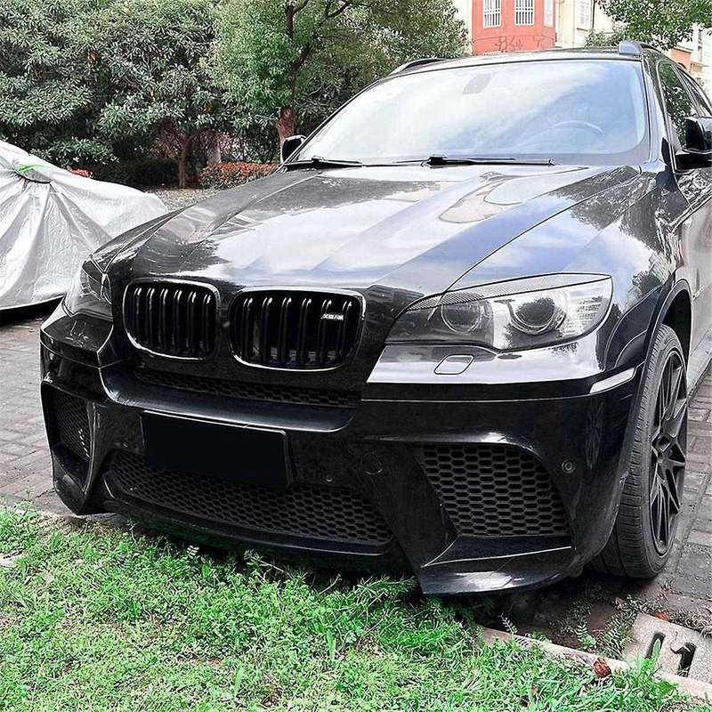 Car Headlight Lamp Eyebrows Cover Trim for X6 E71 2008-2014 Car Headlight Eyelids Lids Carbon Fiber