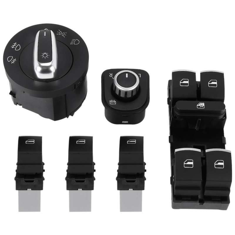 Car Headlight Switch + Window Lift Switch for 5 6 Mk5 6 5 6 B6 5nd941431a 5nd959565b