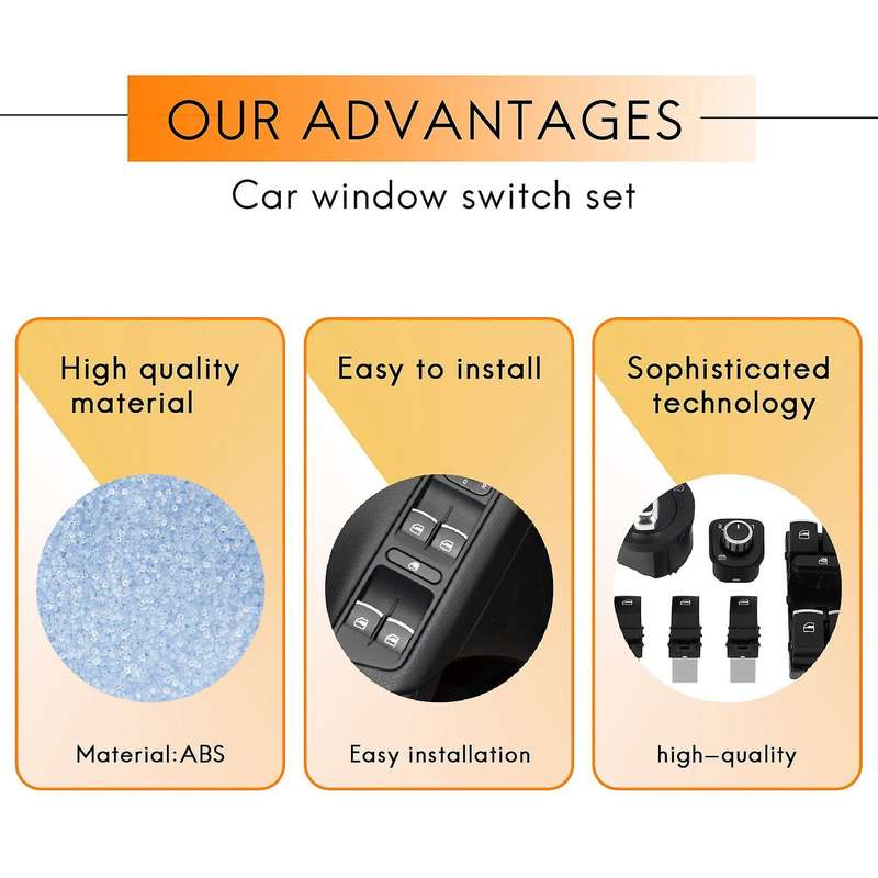 Car Headlight Switch + Window Lift Switch for 5 6 Mk5 6 5 6 B6 5nd941431a 5nd959565b