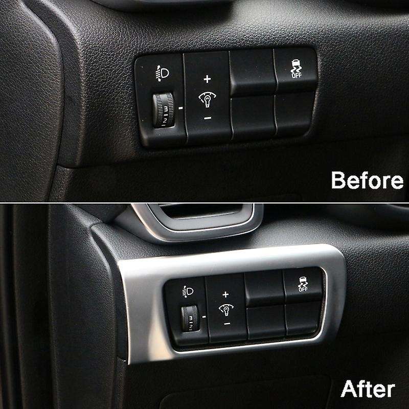 Car Headlight Switch Adjustment Button Circle Protection Trim Stickers for Kx5 QL LHD 2016-2018