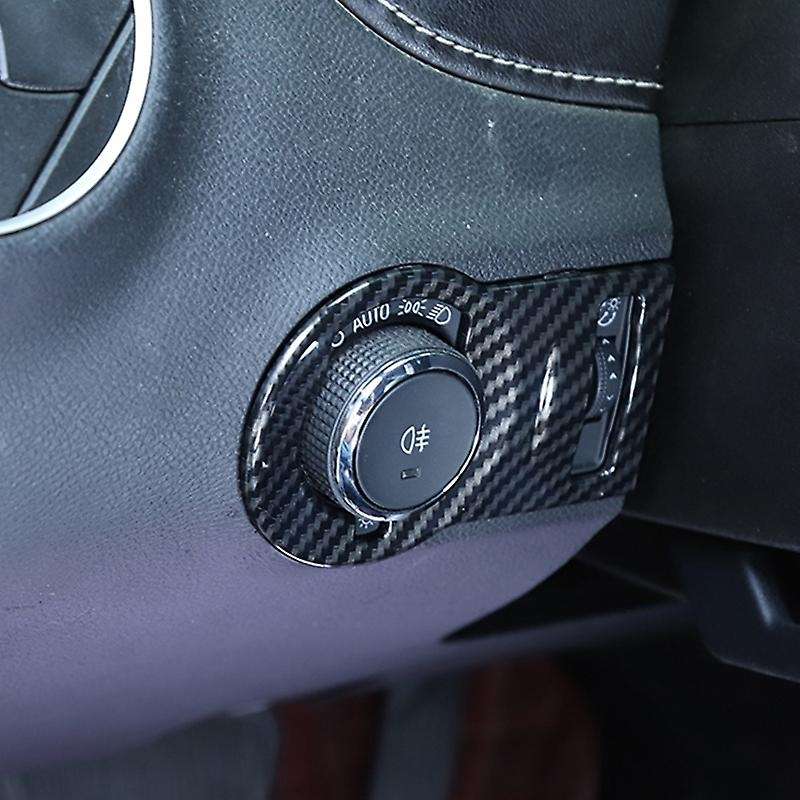 Car Headlight Switch Button Cover Interior Trim Decal ABS for 2012-2015 Accessories,Carbon Fiber