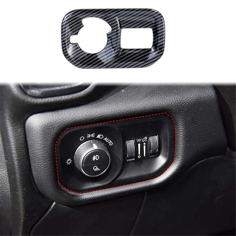 Car Headlight Switch Button Panel Cover Trim for Ram 1500 2500 3500 2019-2023 Accessories Abs Carbo
