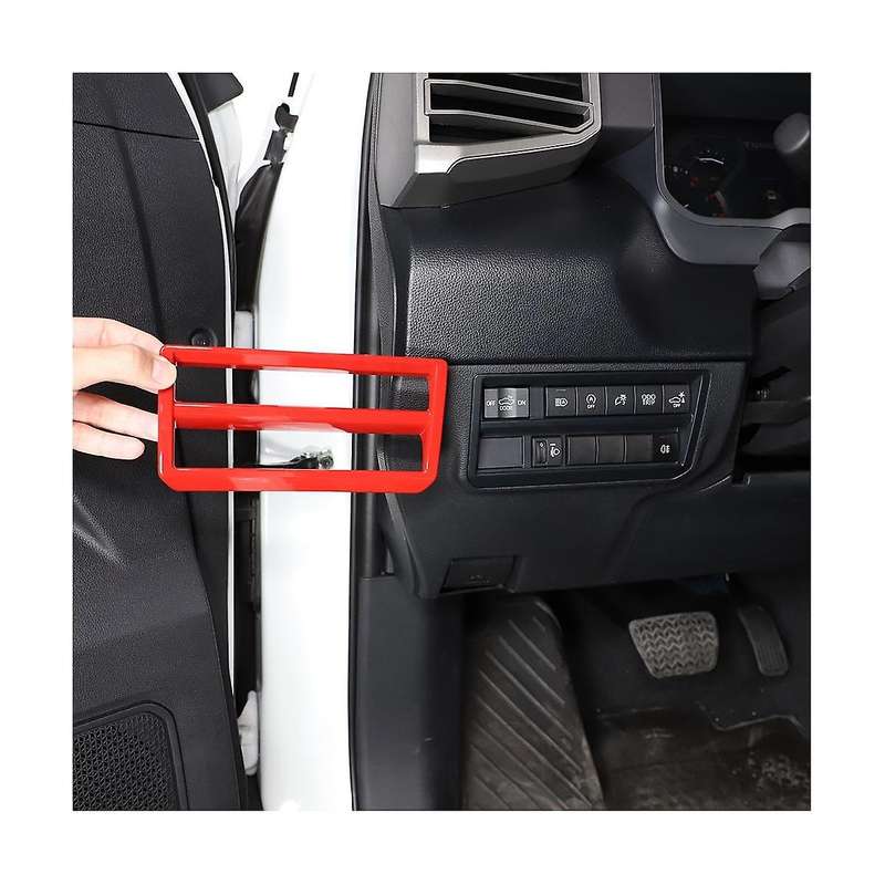 Car Headlight Switch Decorative Frame Cover Accessories Abs Sports Red for /sequoia 22