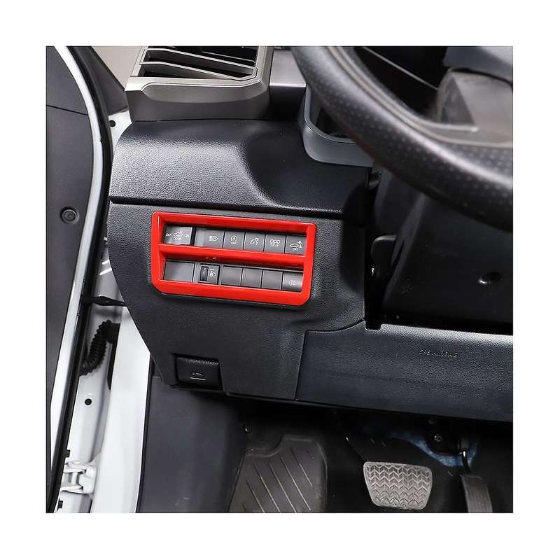 Car Headlight Switch Decorative Frame Cover Accessories Abs Sports Red for /sequoia 22