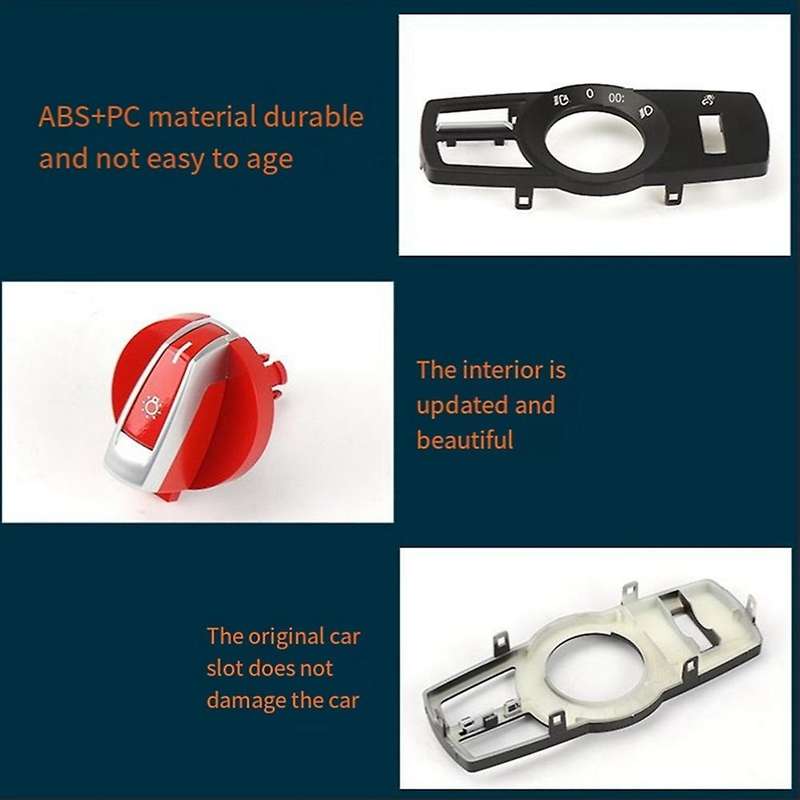 Car Headlight Switch Cover Headlight Adjustment Panel for 5 Series 7 Series 61319192744 Interior Mod