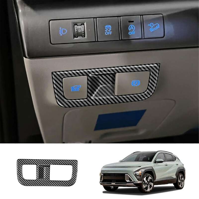 Car Headlight Switch Frame Trim Cover for 2024+ Car Interior Accessories Carbon Fiber Pattern