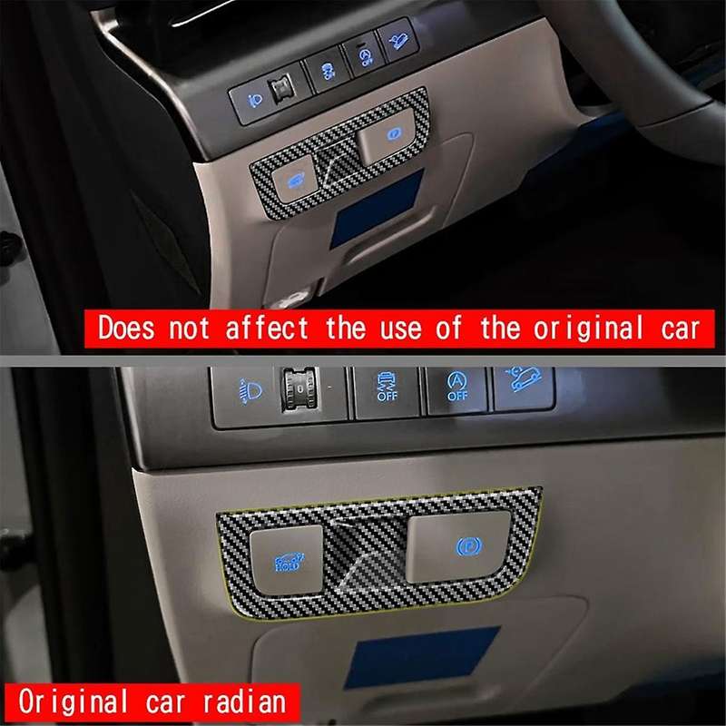 Car Headlight Switch Frame Trim Cover for 2024+ Car Interior Accessories Carbon Fiber Pattern