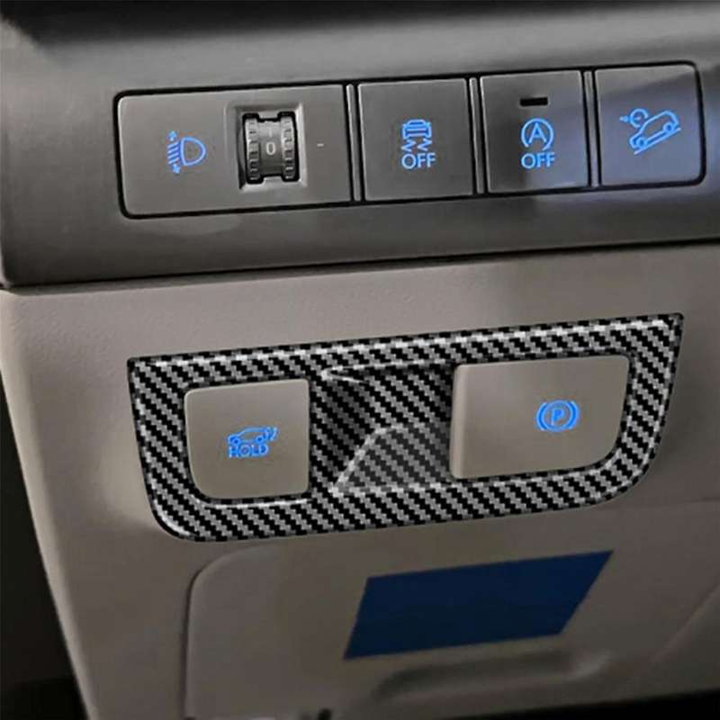 Car Headlight Switch Frame Trim Cover for 2024+ Car Interior Accessories Carbon Fiber Pattern