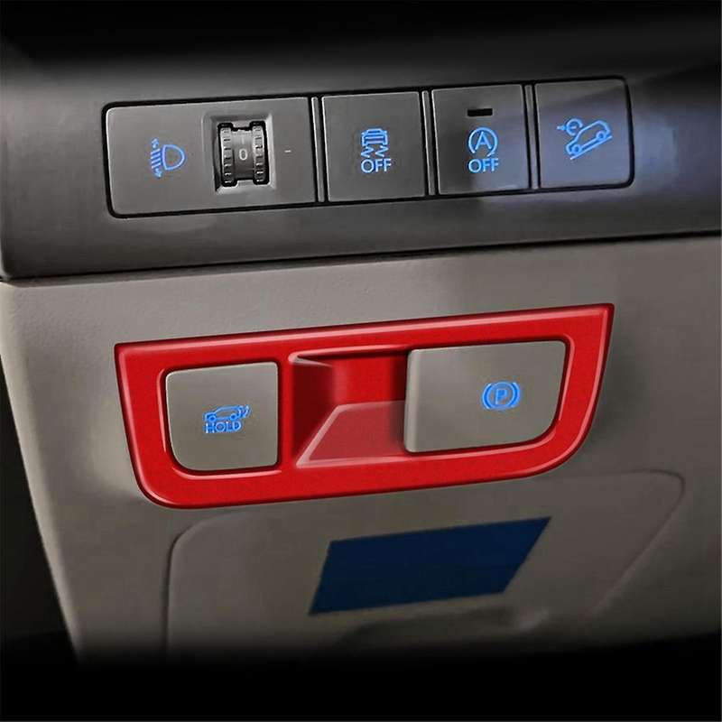 Car Headlight Switch Frame Trim Cover for 2024+ Car Interior Accessories Red