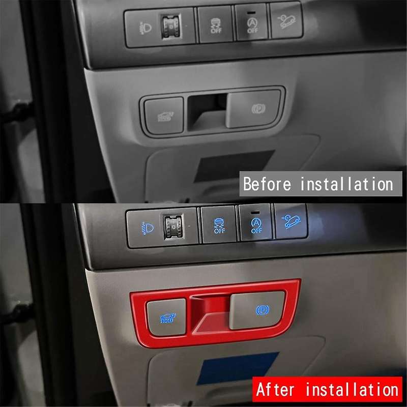 Car Headlight Switch Frame Trim Cover for 2024+ Car Interior Accessories Red