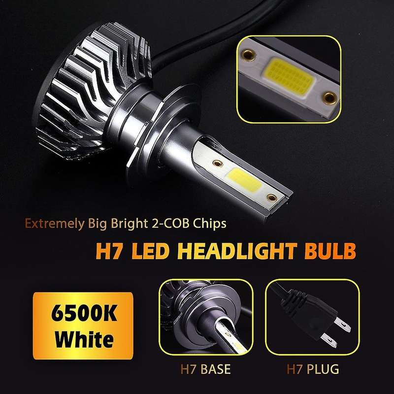 Car Headlights Bulb LED H1 H13 H27 880 HB3 HB4 12000Lm Ice COB 6500K Auto Light H7
