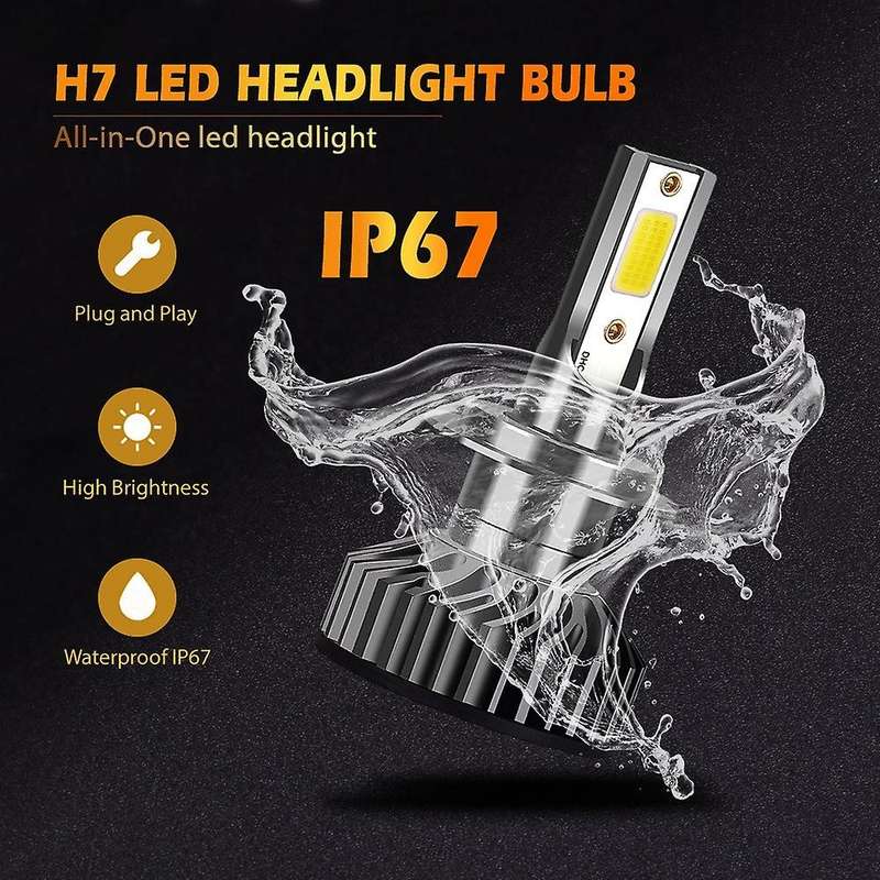 Car Headlights Bulb LED H1 H13 H27 880 HB3 HB4 12000Lm Ice COB 6500K Auto Light H7