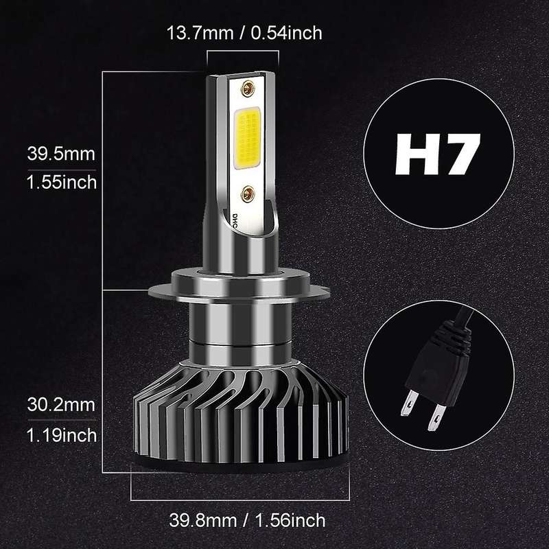 Car Headlights Bulb LED H1 H13 H27 880 HB3 HB4 12000Lm Ice COB 6500K Auto Light H7