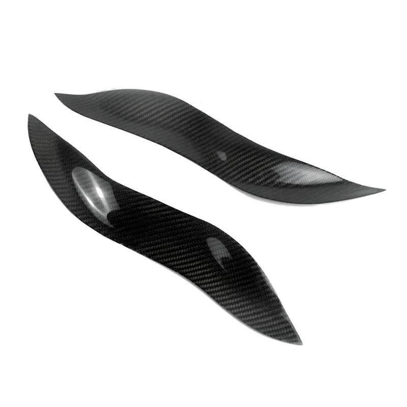 Car Headlights Eyebrow Eyelid Trim Cover Sticker Accessories for Smart 2003 Carbon Fiber