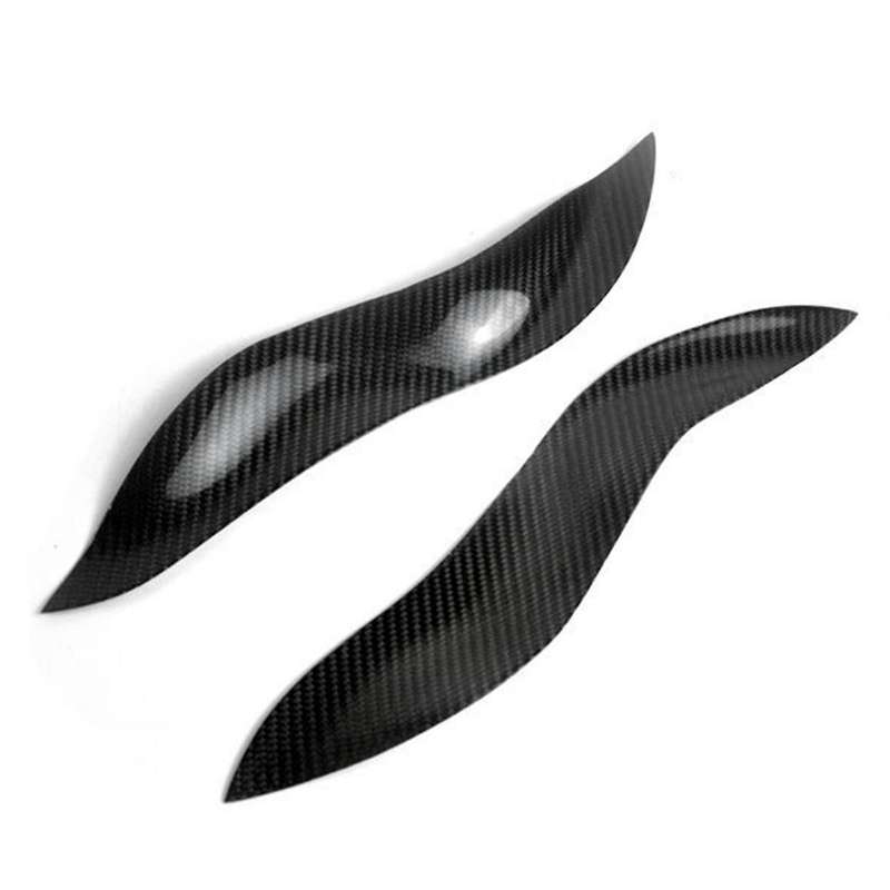 Car Headlights Eyebrow Eyelid Trim Cover Sticker Accessories for Smart 2003 Carbon Fiber