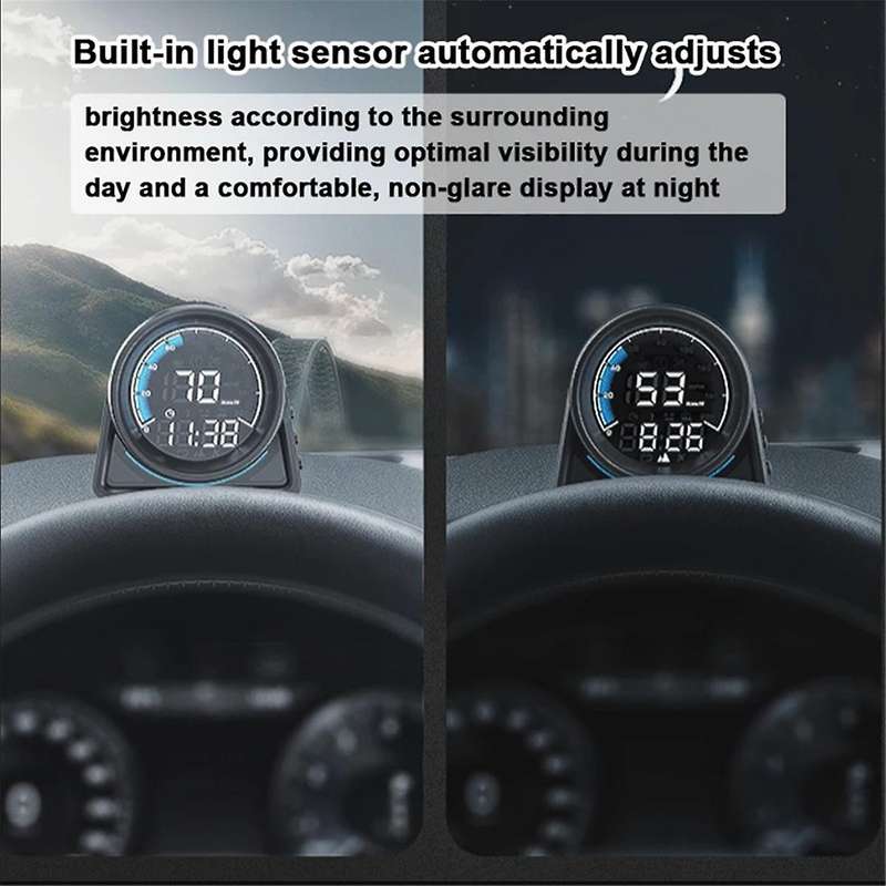 Car Head-Up Display GPS Digital Speedometer / with LED Display Speed Alert Fatigue Driving Reminder
