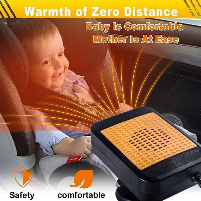 Car Heater 12v 150w Portable Car Heater Windshield Defogger Defroster with 360 Degree Rotary Base