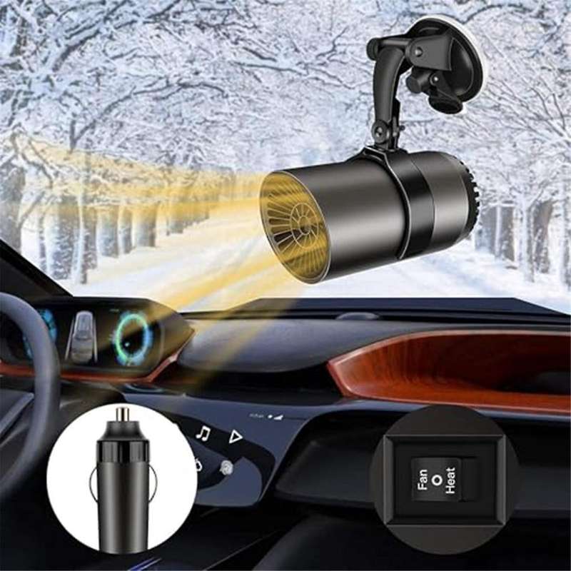 Car Heater, 12v 150w Portable Windshield Defogger and Defroster, Plug-in Car Windshield Fan, Suitabl