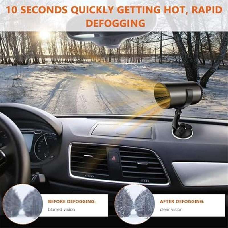 Car Heater, 12v 150w Portable Windshield Defogger and Defroster, Plug-in Car Windshield Fan, Suitabl