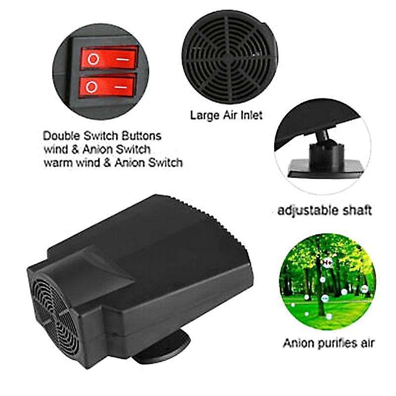 Car Heater Portable Ceramic Heating Cooling Fan Heater Demister Defroster 200W 12V