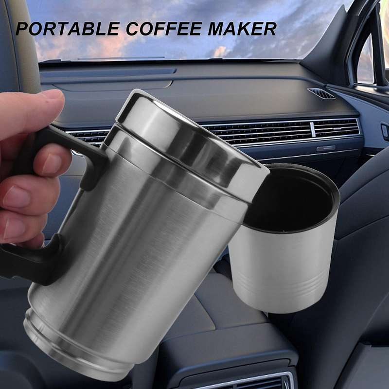 Car Heating , Simple 12v 300ml Portable In Car Coffee Maker Tea Pot Vehicle Heating Cup Lid Outdoor