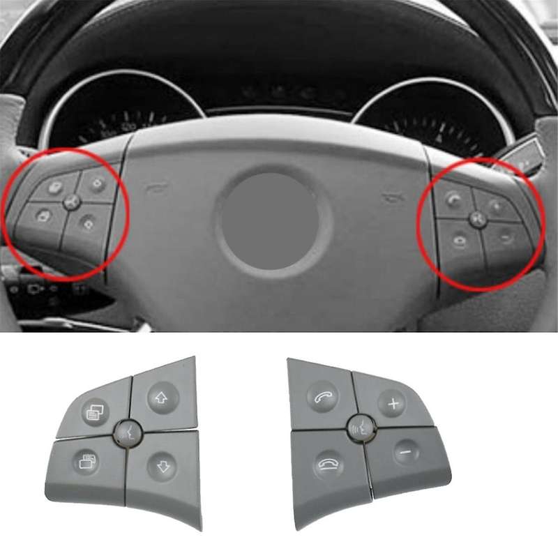 Car High Configuration Steering Wheel Control Switch Button for W164 ML B/R-CLass W251 W245 Grey