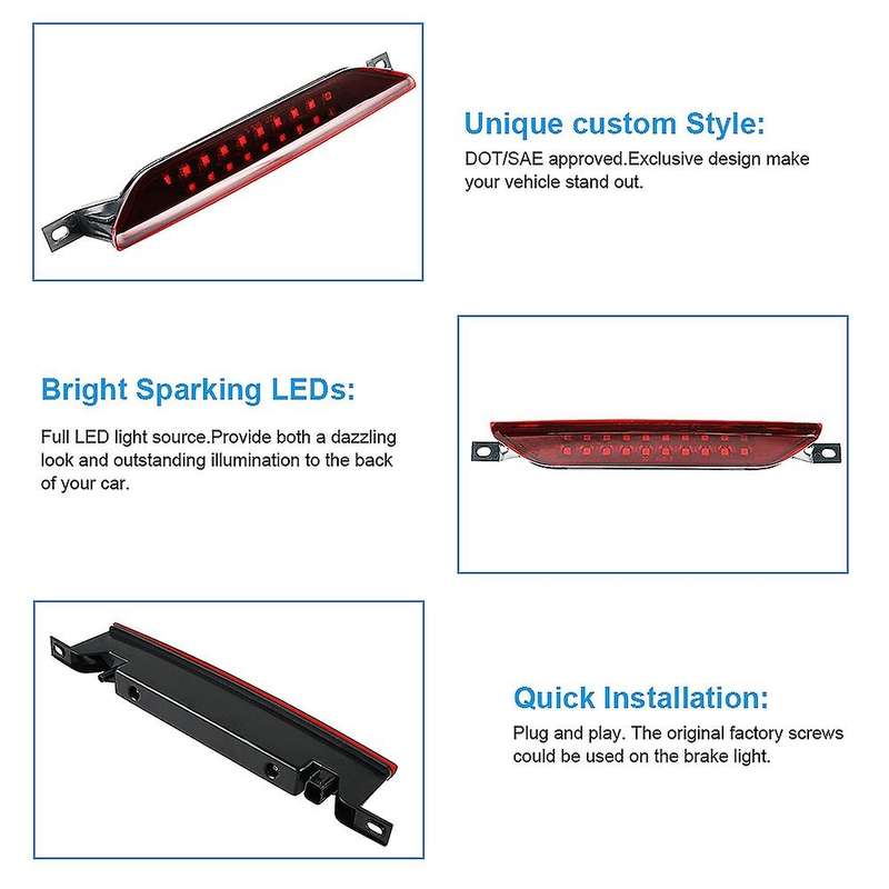 Car High Mount Rear Third Brake Light Stop Signal Lamp Red Lamp for Durango Compass Grand