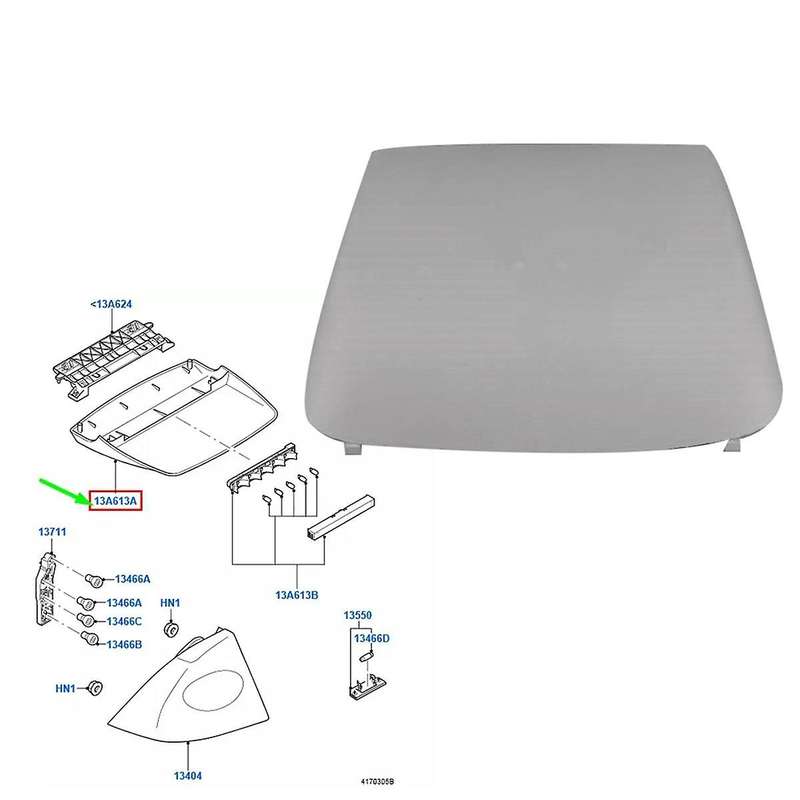 Car High Mount Brake Light Trim Cover 5M51-13N408-AF34P 1505583 for Focus Mk3 2009-20011 3Rd Third B