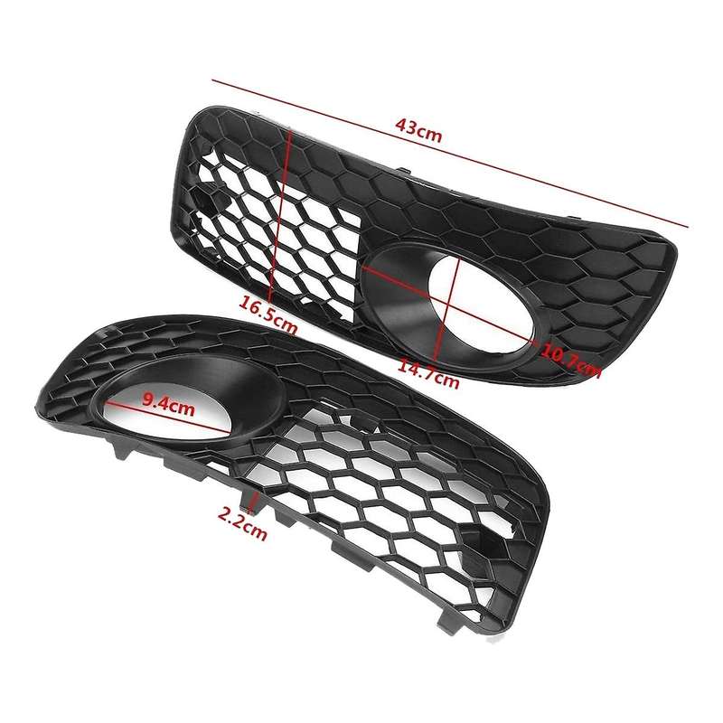Car Honeycomb Mesh Fog Lamp Vent Grille Fog Light Set for MK5 GLI 2006-2009