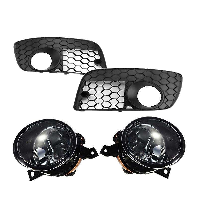Car Honeycomb Mesh Fog Lamp Vent Grille Fog Light Set for MK5 GLI 2006-2009