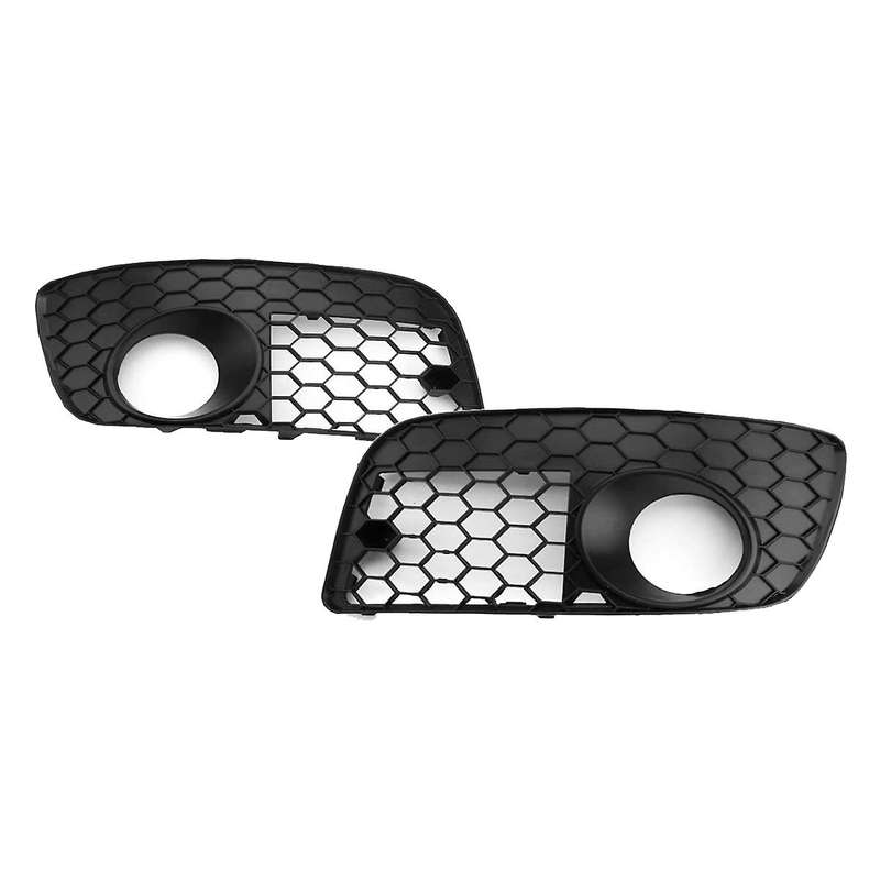 Car Honeycomb Mesh Fog Lamp Vent Grille Fog Light Set for MK5 GLI 2006-2009