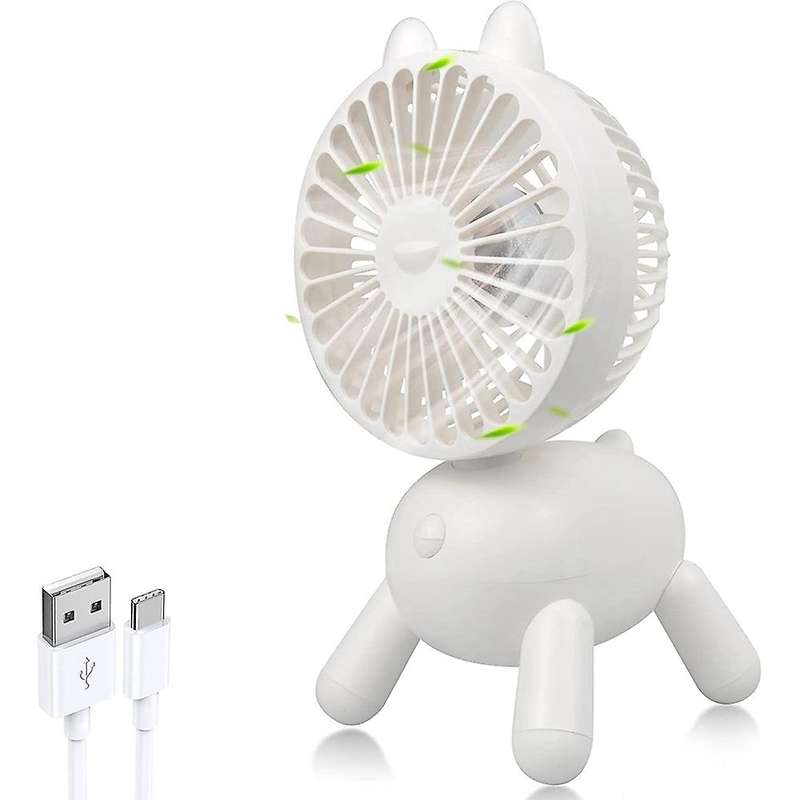 Puppy Portable Desk Fan, Desktop Table Cooling Fan in Single Button, Rechargeable Personal Fan for H