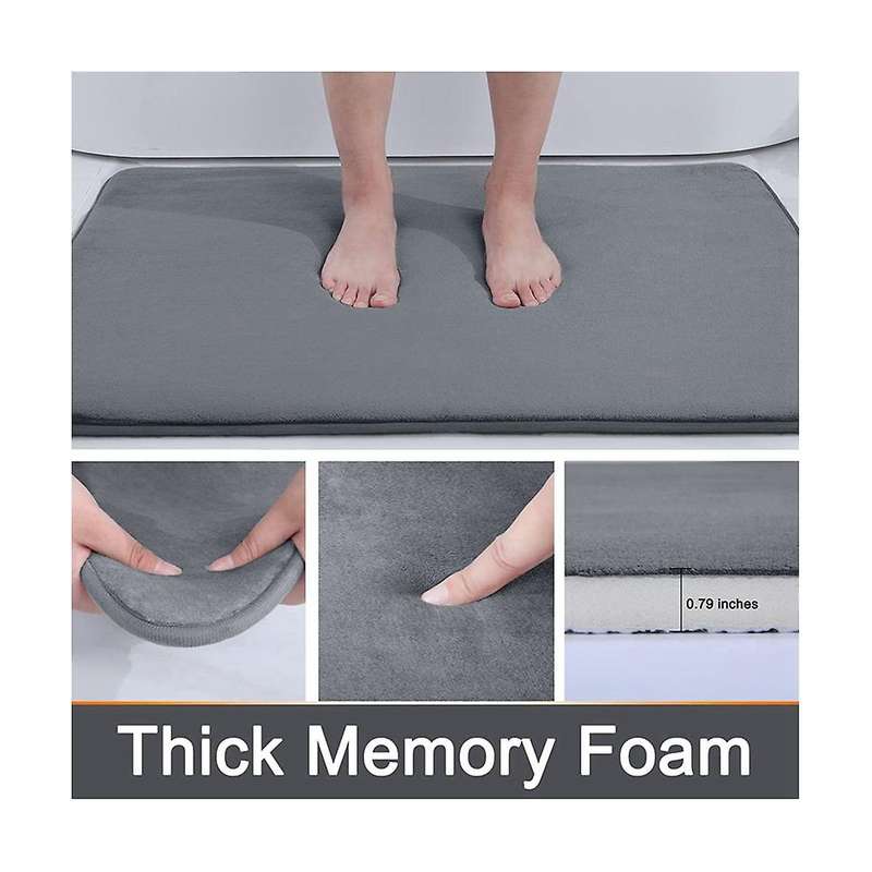Pure Color Thickened Memory Foam Flannel Carpet Bathroom Door Mat Absorbent Mat Toilet Non- Mat