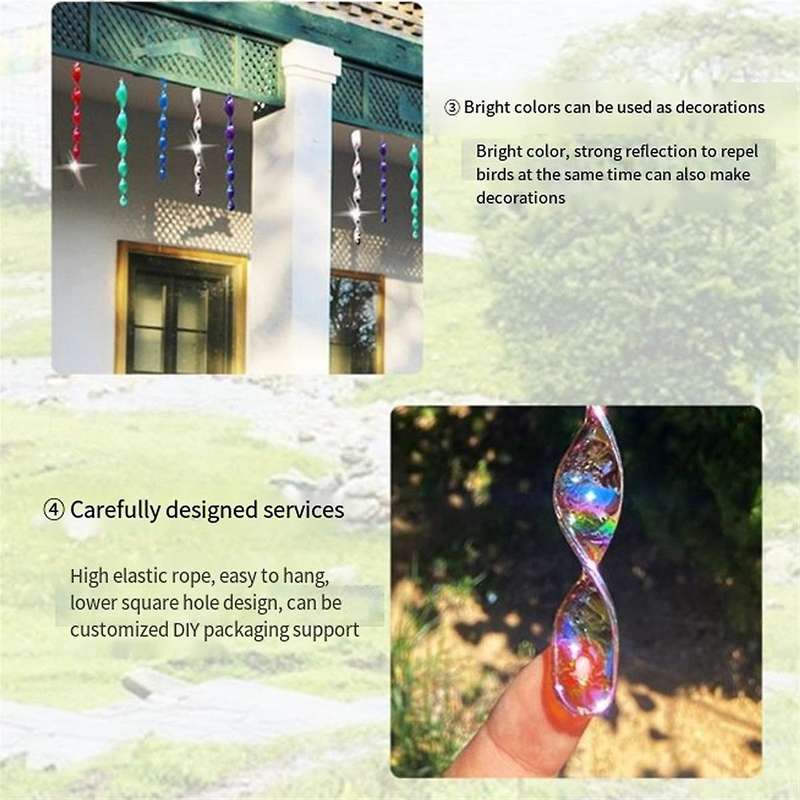 Purple 30cm Bird Repellent Reflex Startle Stick - Decorative Rotating Control - Keep Birds Away